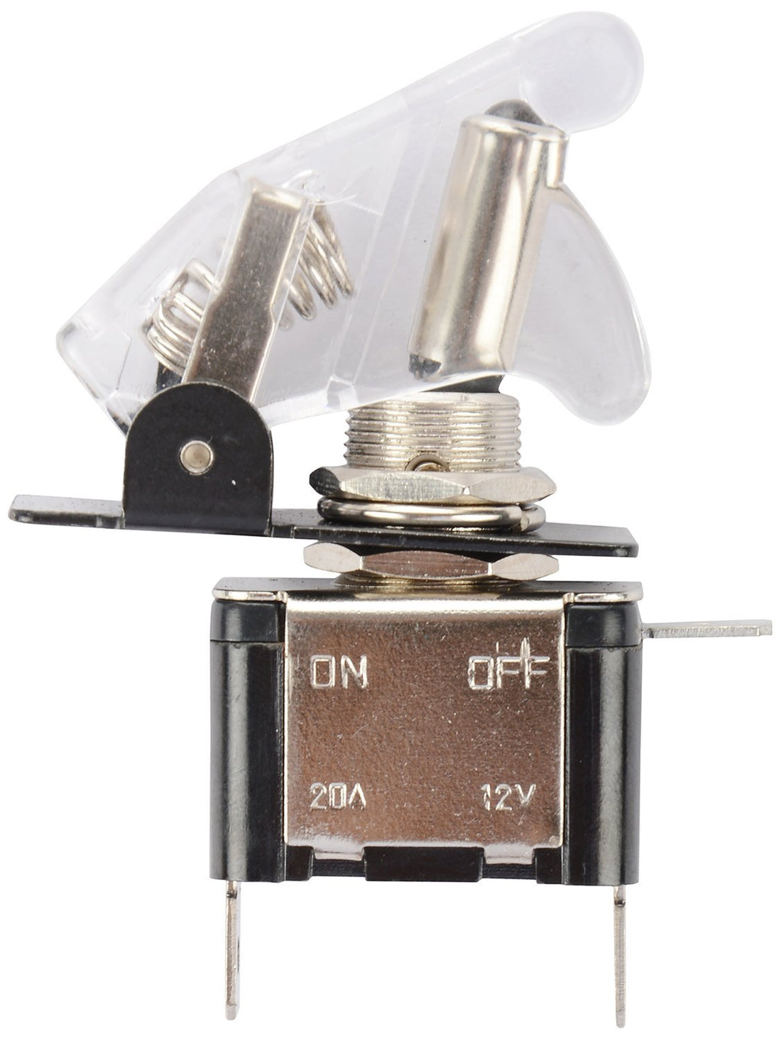 White – Arming Switch with Aircraft Safety Cover & LED Light