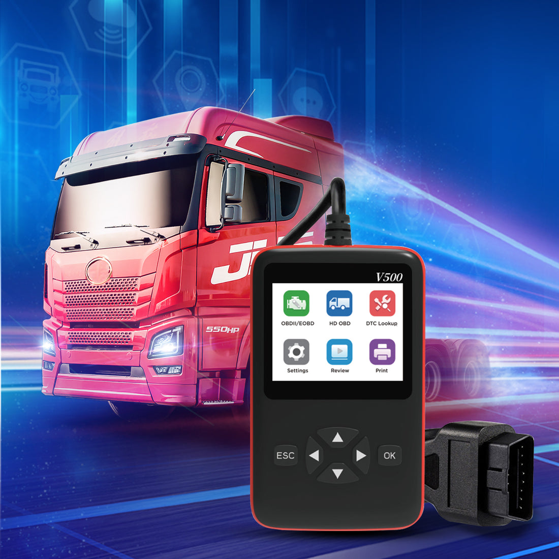 Advanced Commercial Vehicle OBD II Scanner