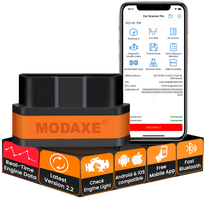MODAXE OBD II Advanced Bluetooth 4.0 Vehicle Diagnostic Scanner