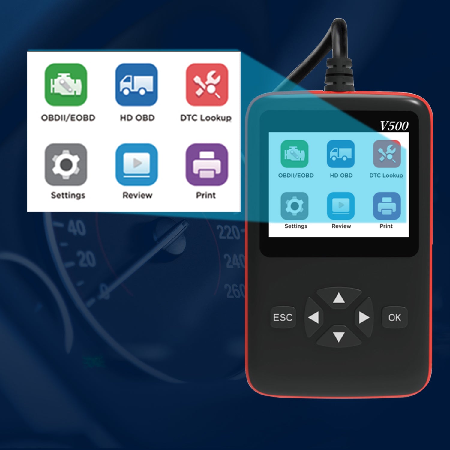 Advanced Commercial Vehicle OBD II Scanner
