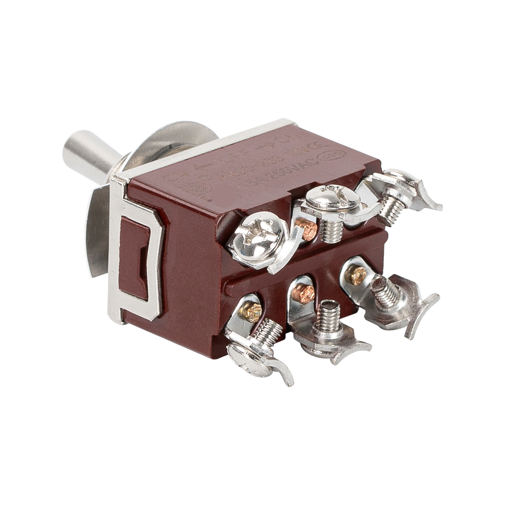 3 Way ON-OFF-ON Toggle Switch, 15A/250V AC, 6-PIN, 3-Position for Automotive / Industrial use