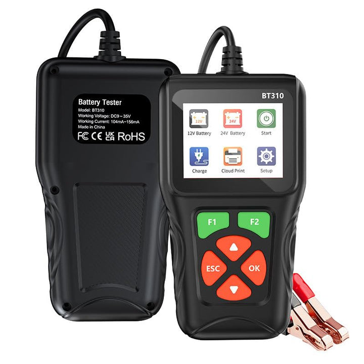 BT310 Car Battery Tester 12V/24V | Battery, Charging & Cranking Test | Cars, Bikes & Trucks