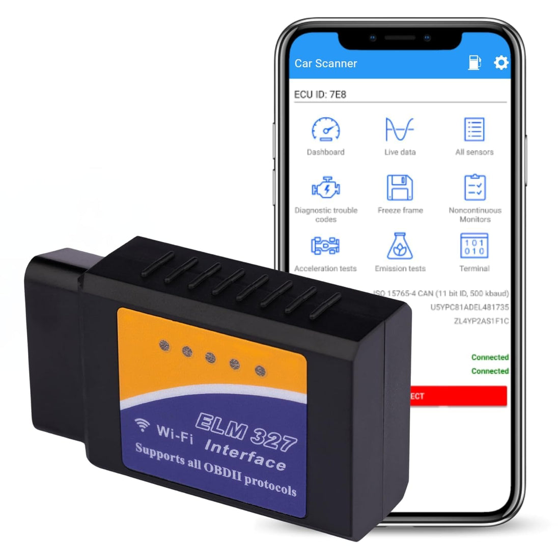 Big Black ELM327 WiFi OBD II Diagnostic Scanner