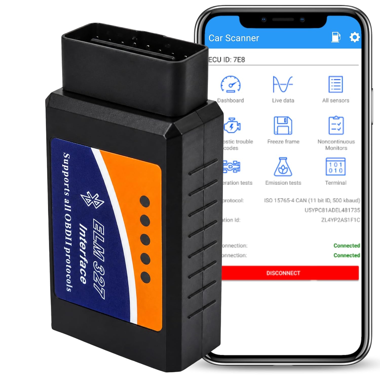 Big Black ELM327 Bluetooth OBD II Diagnostic Scanner