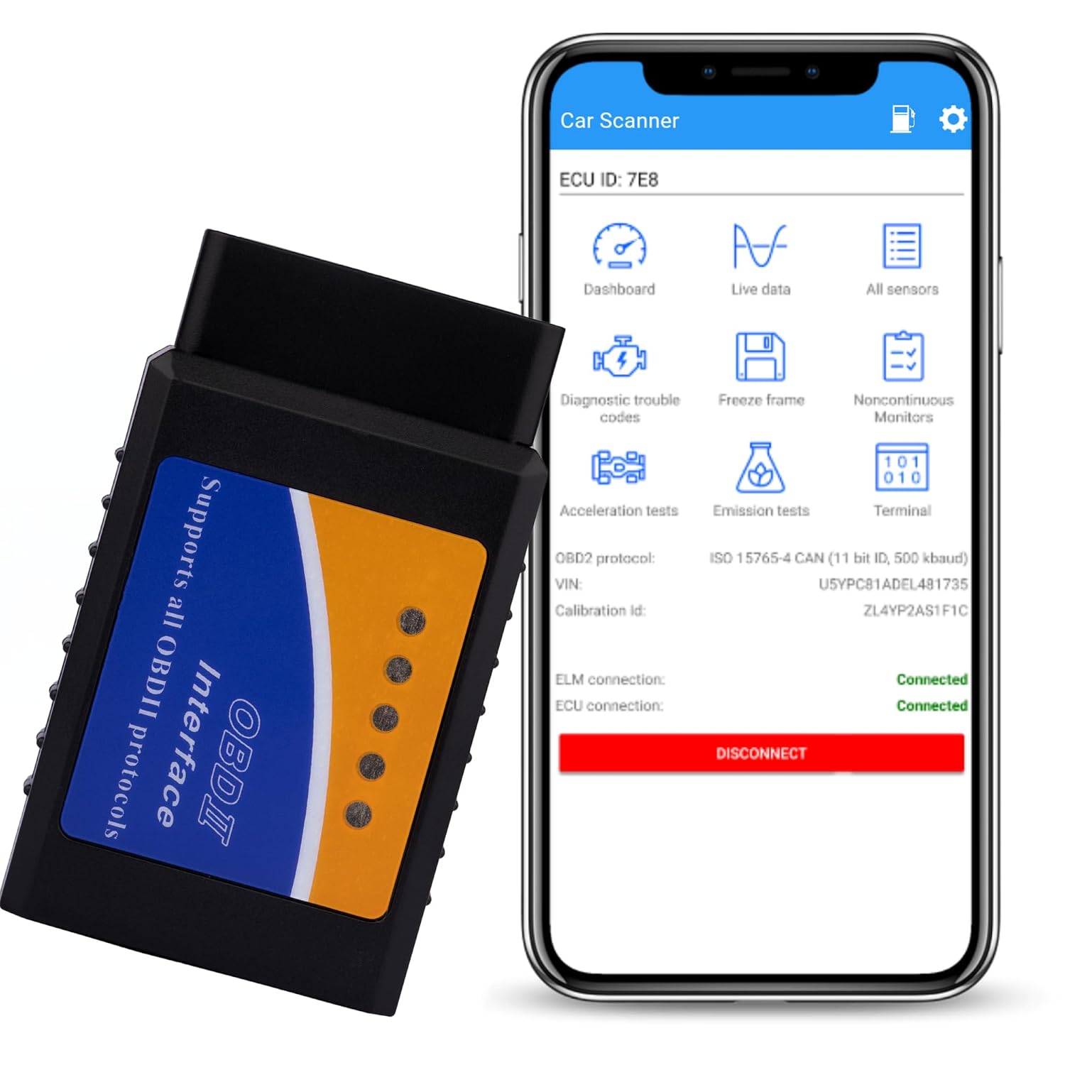 Advanced Chipset ELM327 Bluetooth OBD II Diagnostic Scanner