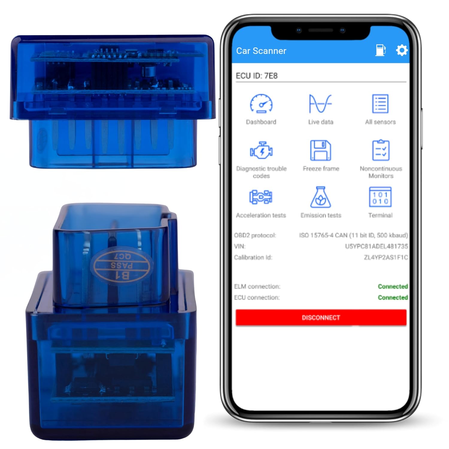 Advanced Double Chipset Supermini ELM327 Bluetooth OBD II Diagnostic Scanner