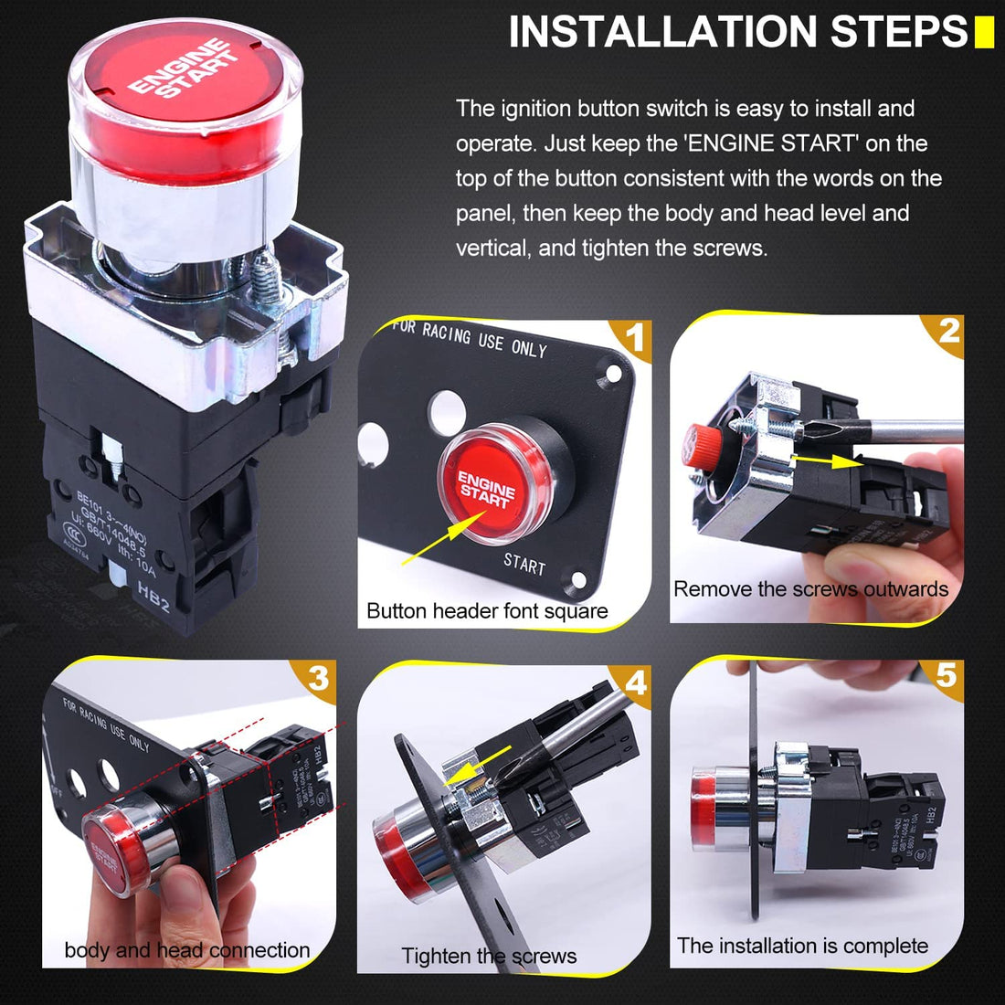 3 in 1 Arming Switch Racing Panel with Engine Start/Stop Button