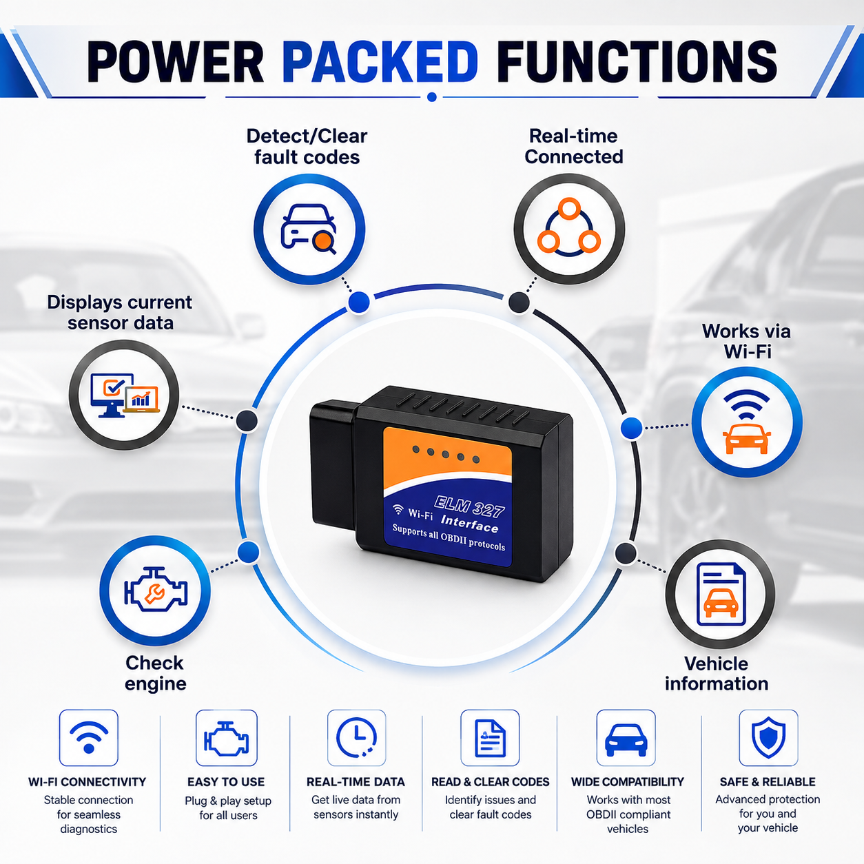 Big Black ELM327 WiFi OBD II Diagnostic Scanner