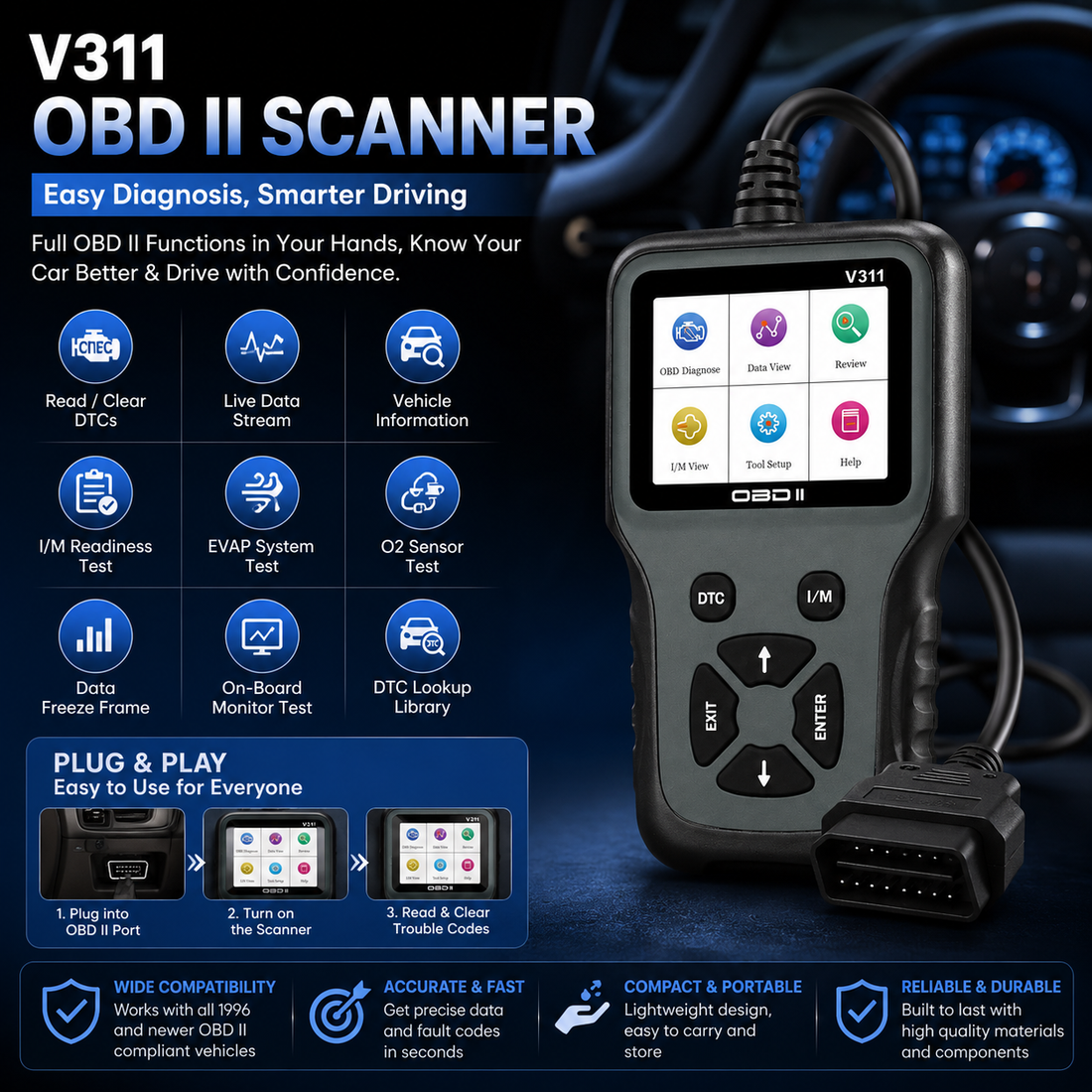 V311 OBD II Diagnostic Scanner