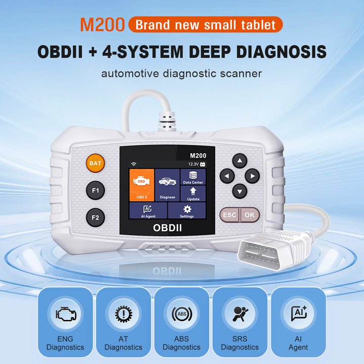 M200 Multi Vehicle OBD II Diagnostic Scanner | Engine, ABS, SRS & AT Diagnostics | Battery Test