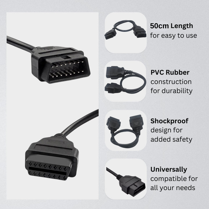Universal OBD II 50 cm Extension Cable